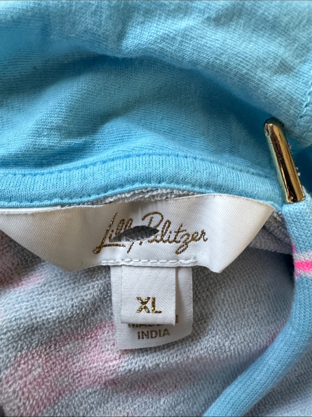 NWOT Lilly Pulitzer Sz XL Avida Zip-up Terry Hoodie Multi Royal Coral - Picture 10 of 10